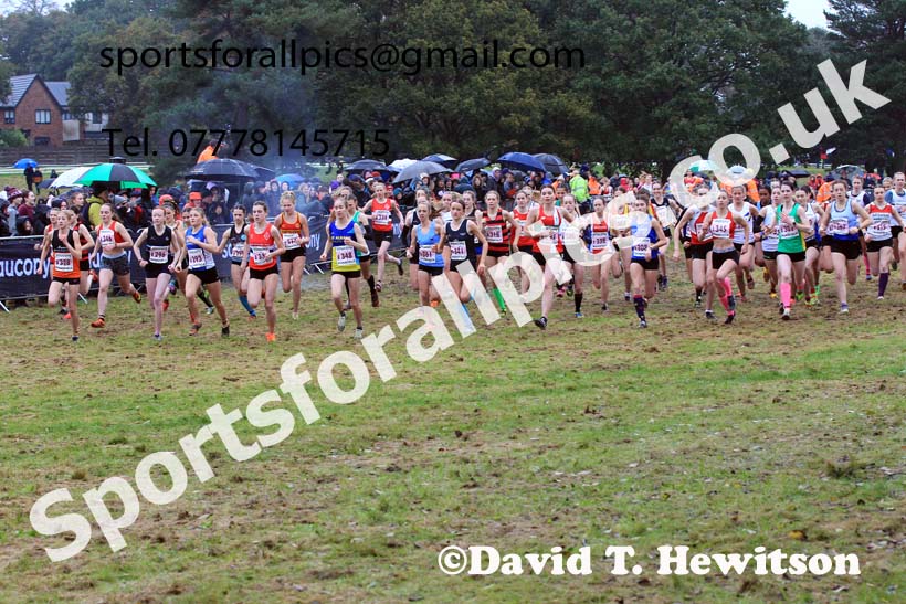Womens Under-17s 2023 National Cross Country Relays, Berry Hill Park, Mansfield.  Photo: David T. Hewitson/Sports for All Pics